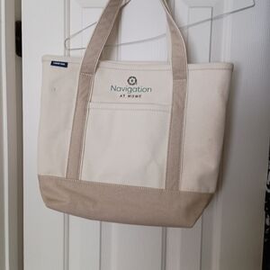 Land's End Navigation at Home burlap Tote bags  Sz est 12x14x5 $49+free scarf. l